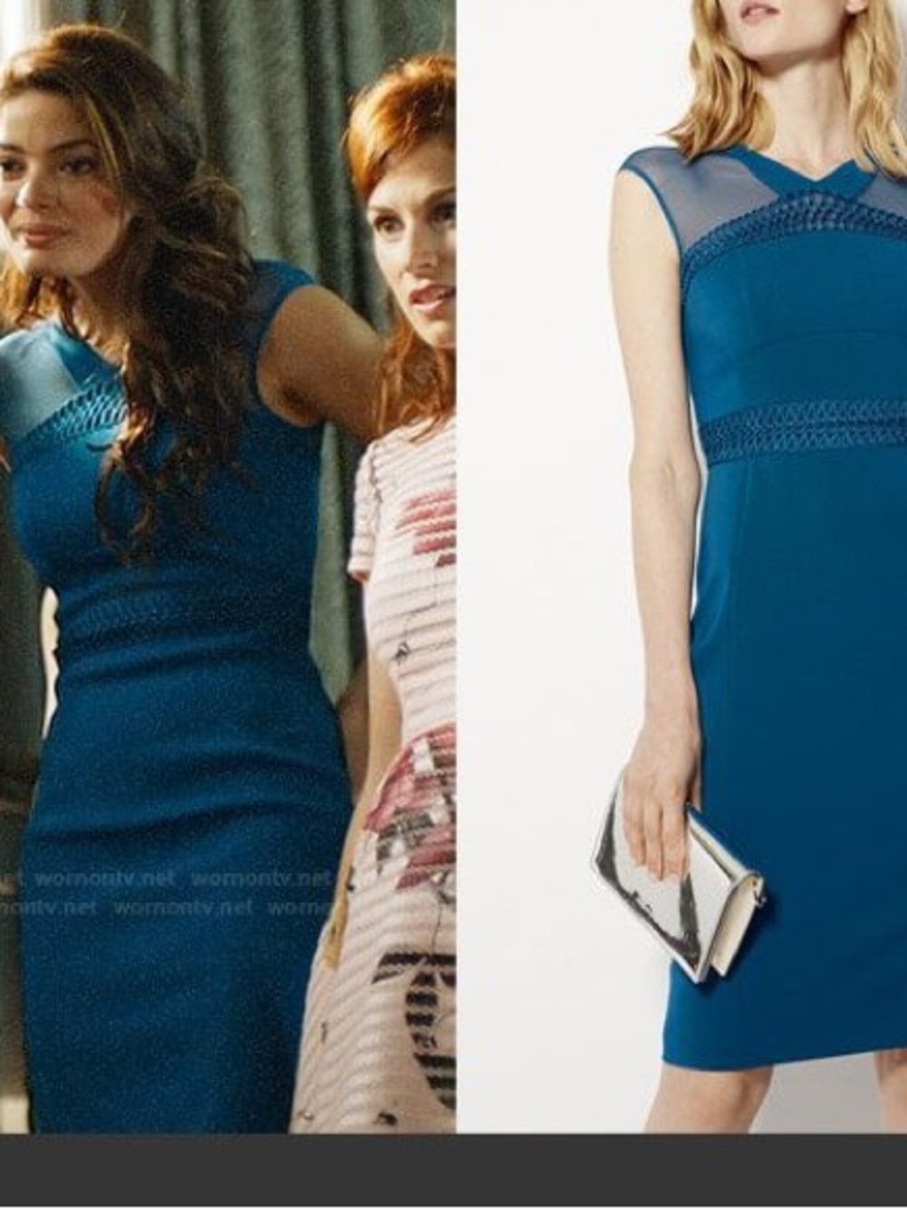 Karen Millen Teal Blue Midi Dress